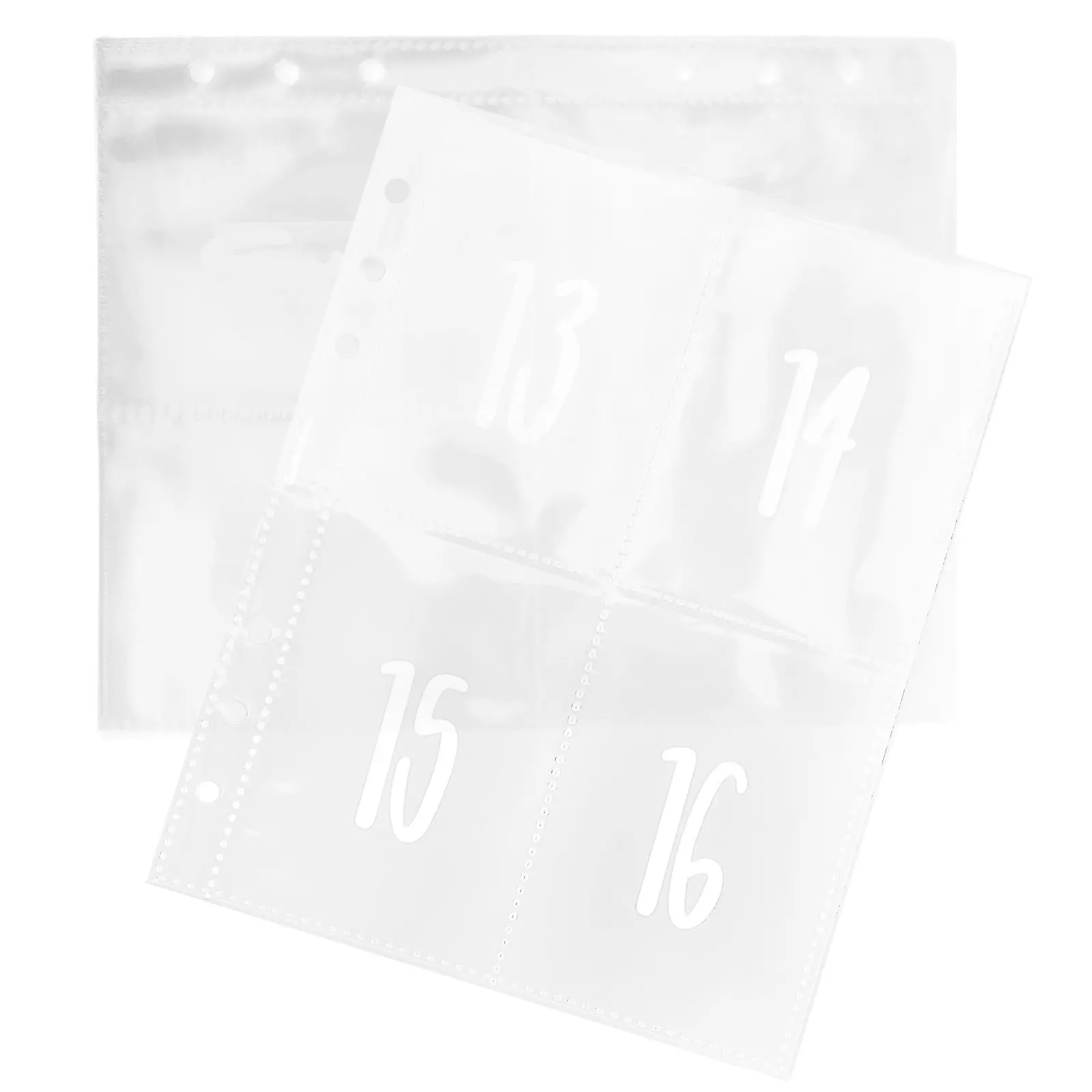 

25 Sheets Budget Binder Inserts Portable PVC Multi-Use Loose Leaf Pockets for Receipts Cards Storage