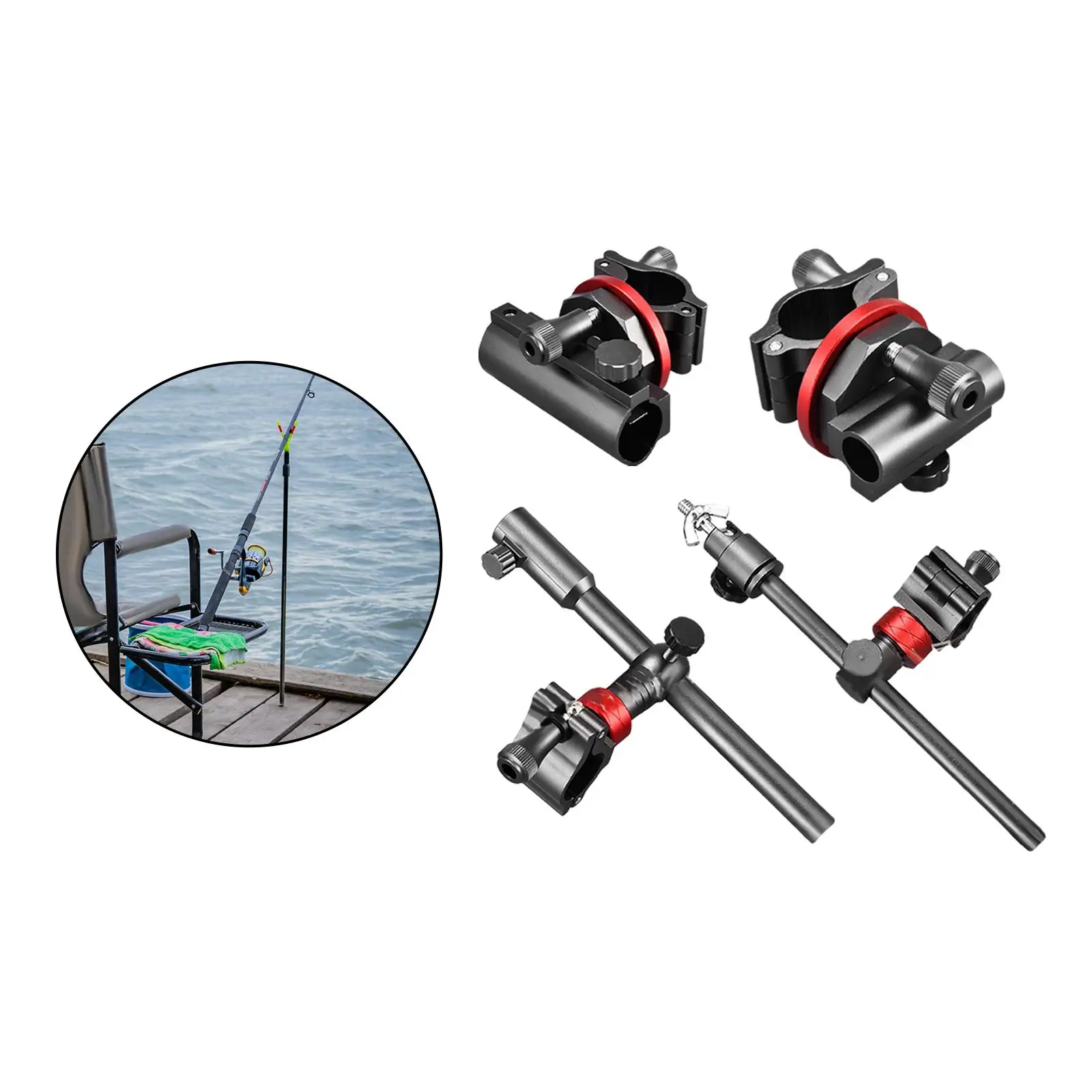 Portable Fishing Accessories Easy to Install Magnesiums Aluminum Alloy Holder Fishing Accessories