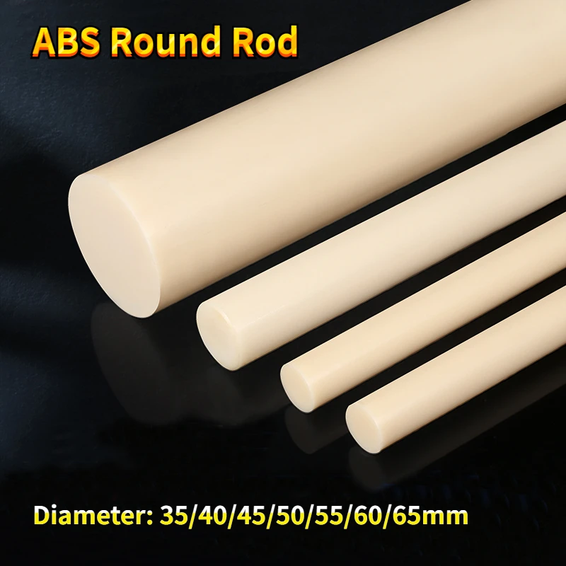 1Pcs Length 500mm Beige ABS Styrene ABS Round Rod Diameter 35/40/45/50/55/60/65mm Craft Architecural