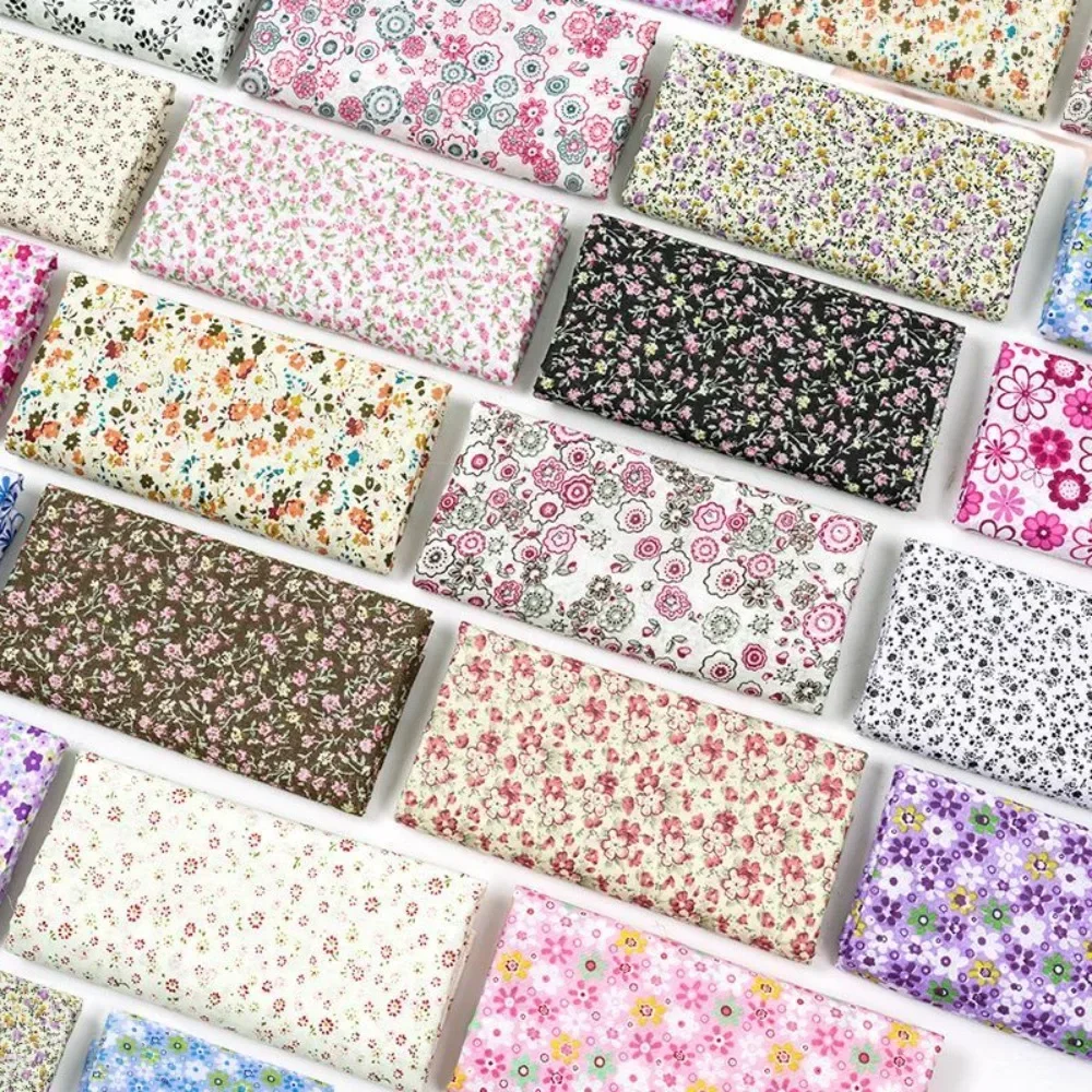 

Small floral rustic pure cotton fabric for baby clothing handmade DIY dresses printed cotton fabric scraps and sewing projects