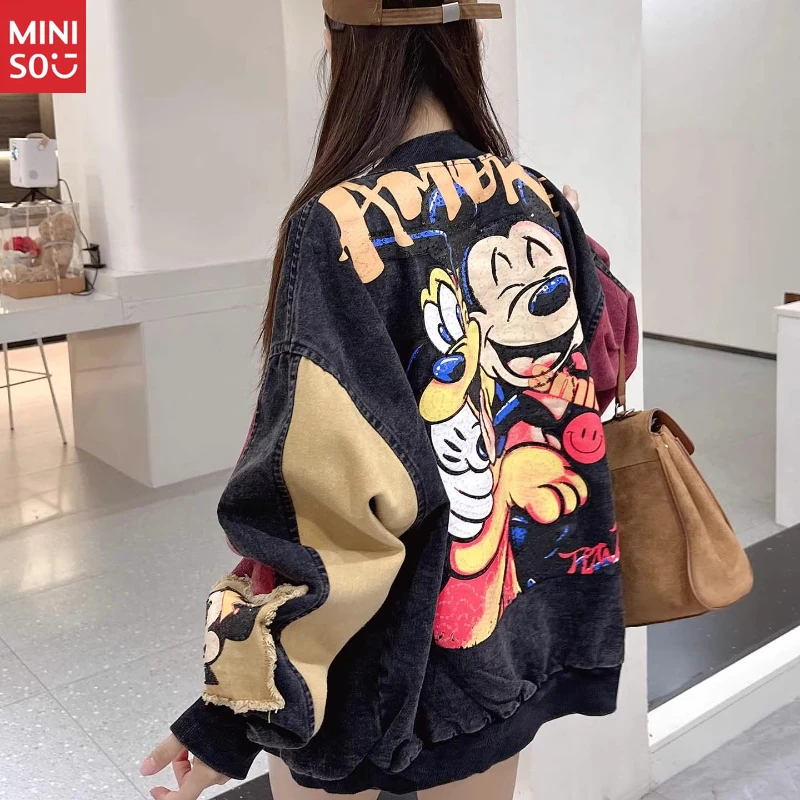 

Disney Sequined Denim Jacket, Oversized Cartoon Coat with Luxury Feel
