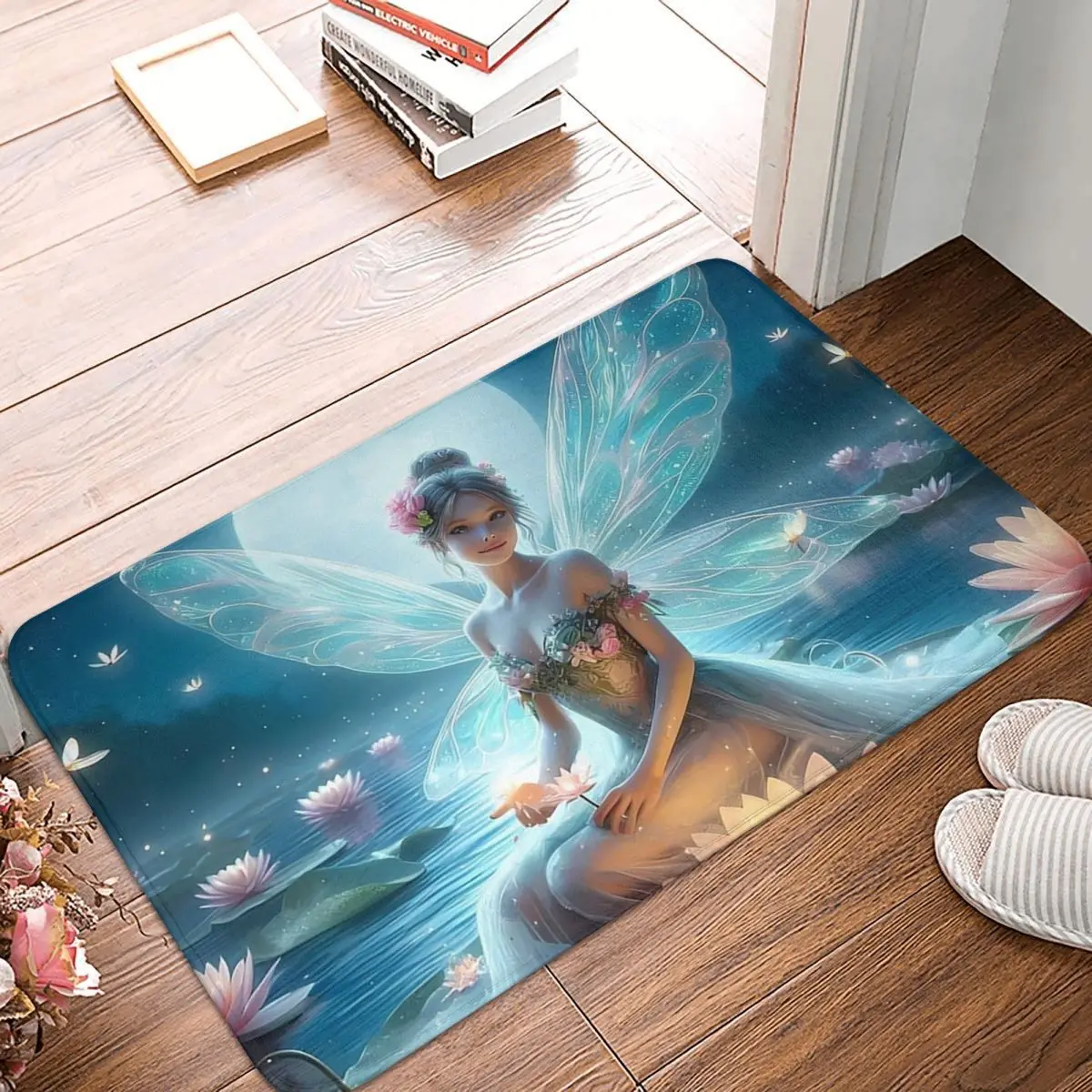 Moonlit Fairy On Water Lily Anti-slip Doormat Floor Mat Durable Carpet Rug for Kitchen Entrance Home Balcony Footpad Mats