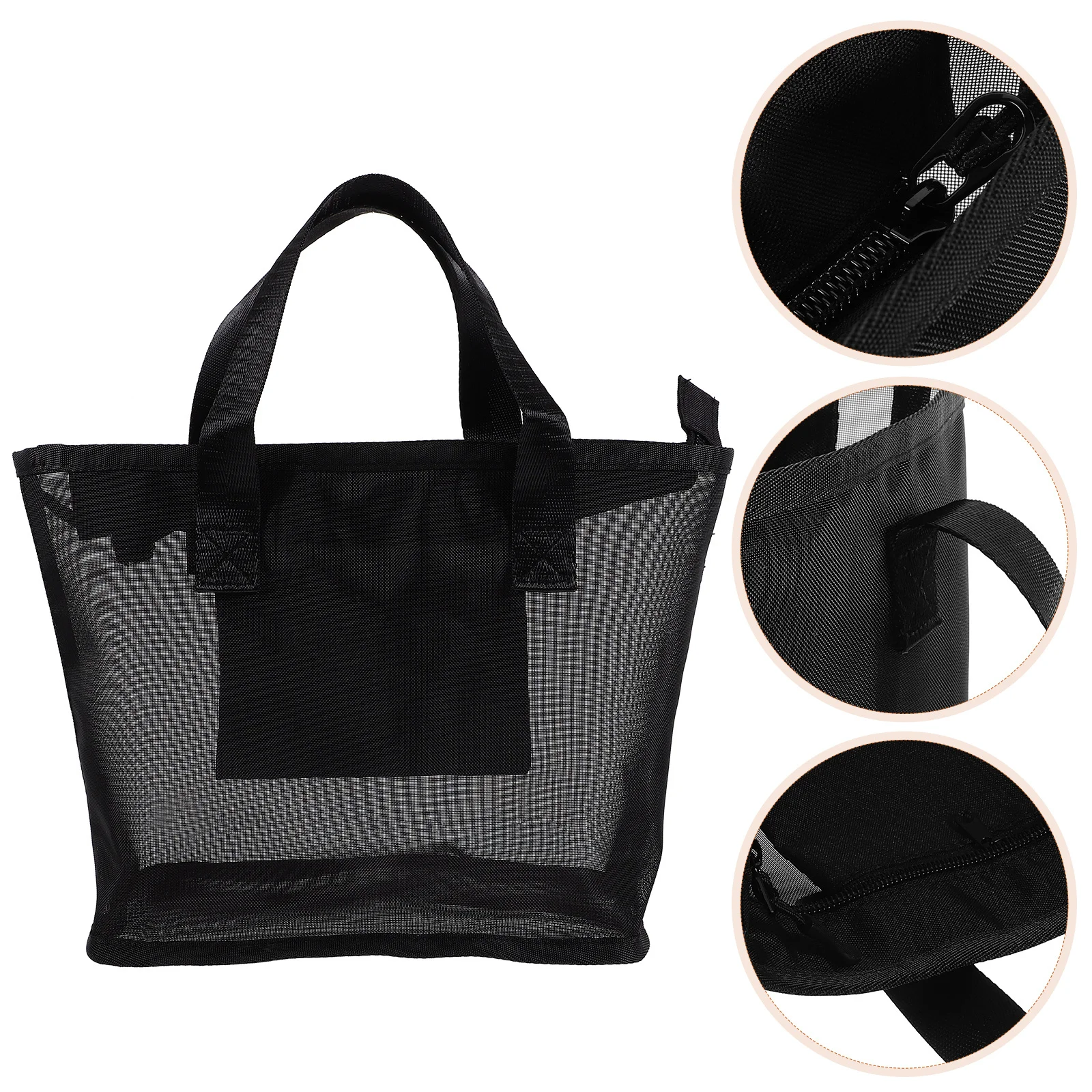 

Mesh Bag Compact Travel Makeup Organizer with Zipper Portable Toiletry Bags for Women Small Nylon Makeup Pouch