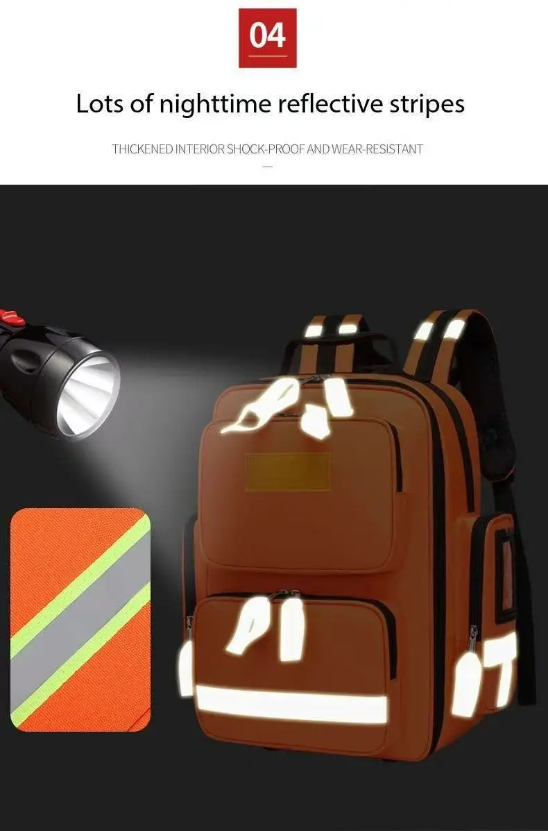 حقيبة ظهر طبية للطوارئ متعددة الوظائف، حقيبة ظهر للإسعافات الأولية، حقيبة ظهر للحريق، حقيبة متابعة منزلية، حقيبة ظهر طبية #5