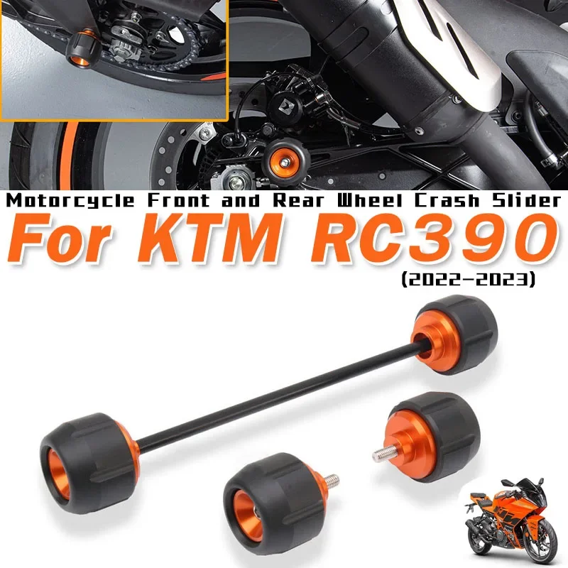 

For KTM RC 390 2022-2024 Motorcycle Front and Rear Wheel Crash Slider Protector Pads Motorcycle Spindle Bobbins Protector Slider