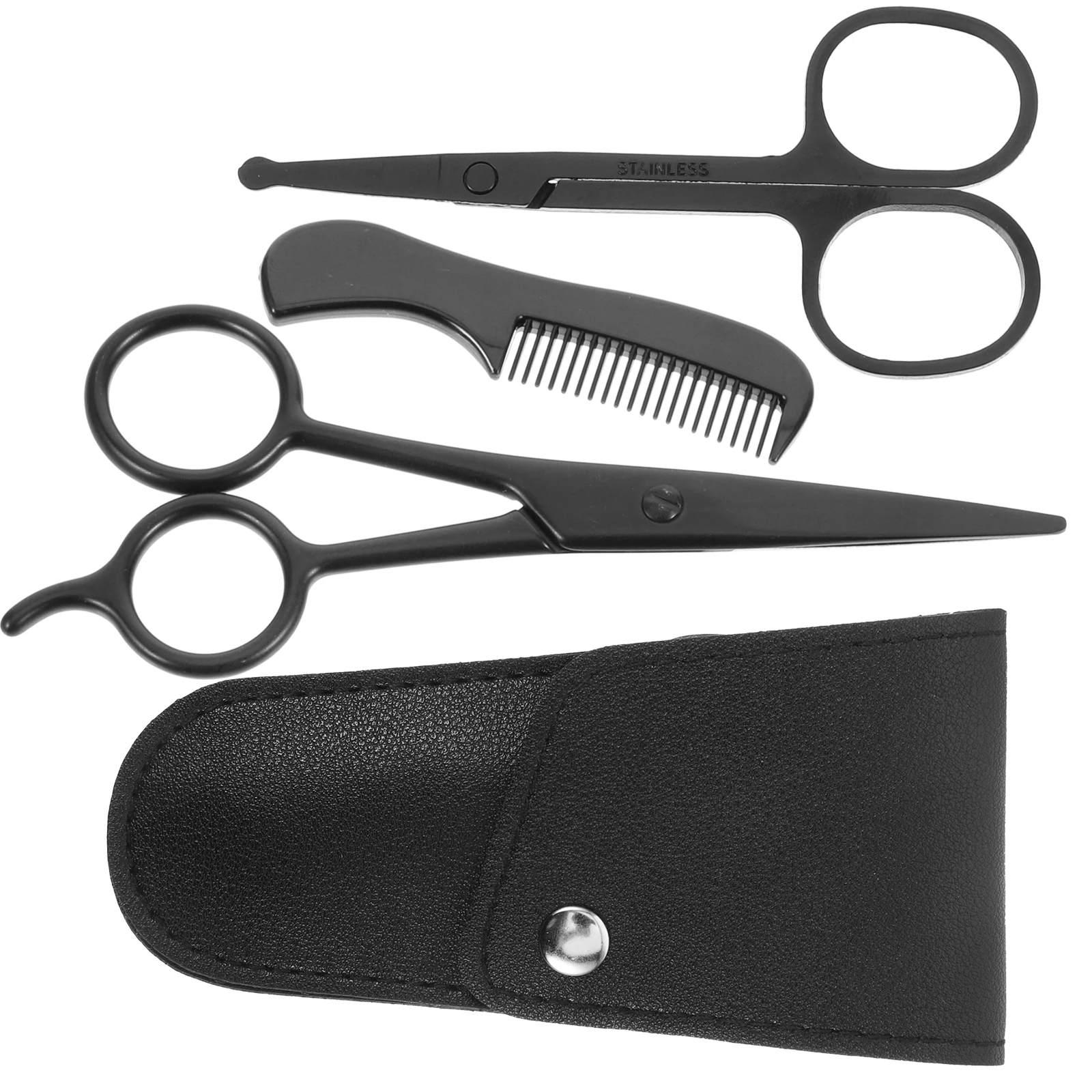 

Beard Care Kit Stainless Steel Scissors Mustache Trimming Tools Anti-Rust Durable Grooming Set for Men Beard Trimming
