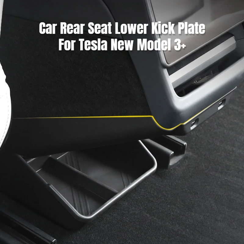 

Автомобильный ящик для хранения под сиденьем с защитой от ударов для Tesla New Model 3+ Highland 2024, угловая защита заднего сиденья, аксессуары для салона автомобиля