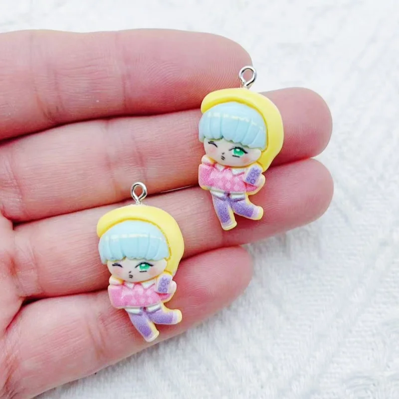 10pcs resin cartoon character jewelry earrings necklaces bracelets pendants DIY accessories image 4
