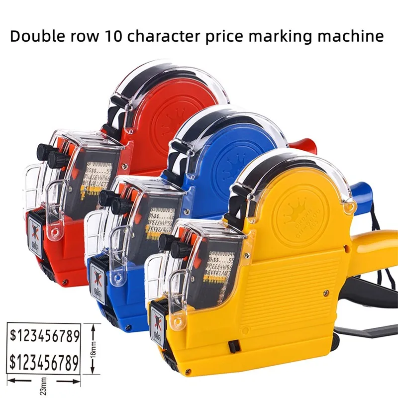 Two Line Price Label Gun Digit Two Line Labeler Adequado para Lojas de Varejo Pricing Label Display Tool Mx6600eos 10 1pc