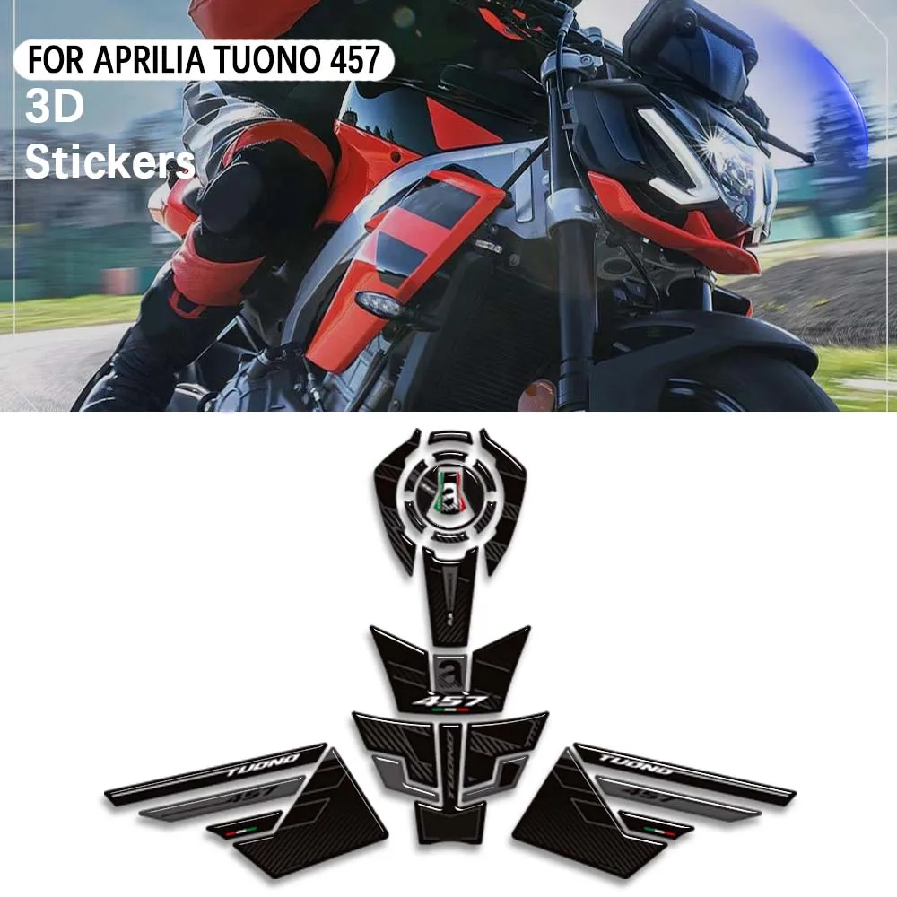 

For Aprilia Tuono 457 2025-2026 Motorcycle Tank Pad TankPad 3D Bike Cap Grips Gas Fuel Kit Knee Stickers Decals Protection