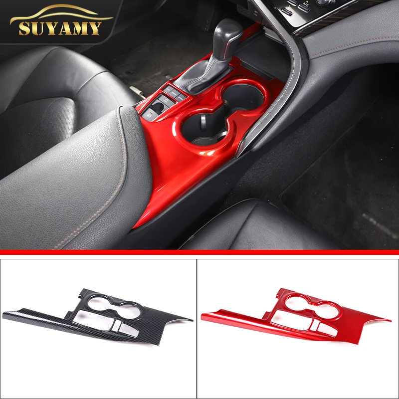 

For Toyota Camry 70 XV70 2018-2021ABS Carbon Fiber/Red Car Gear Shift Box Panel Cover Trim Frame Decoration Interior Accessories