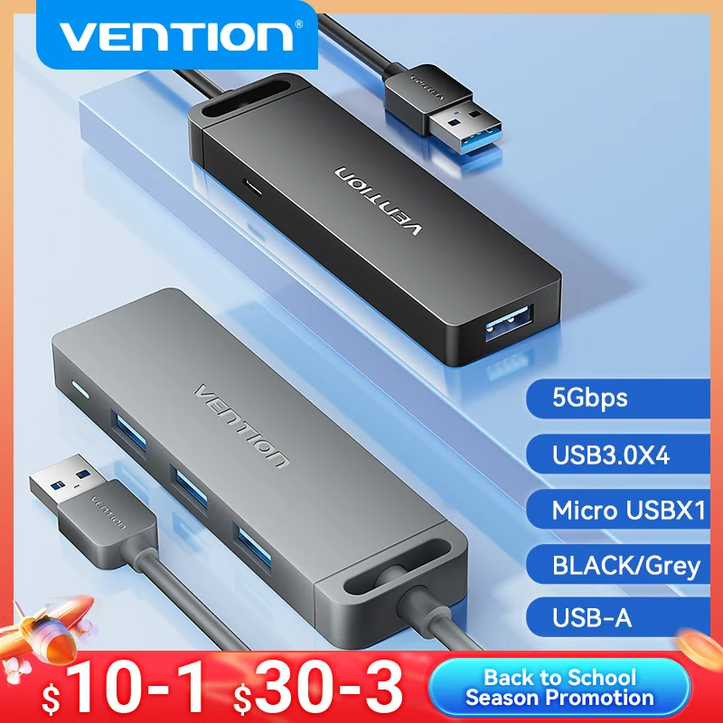 

Vention USB C Hub High Speed 4 Ports Multi Type C to USB 3.0 Hub Splitter Adapter for MacBook Pro iPad Pro Xiaomi Lenovo USB Hub