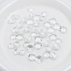8/10MM 40PCS/Pack Fat Square Transparent Crystal Decoration for women's Clothing and Beads for Needlework DIY