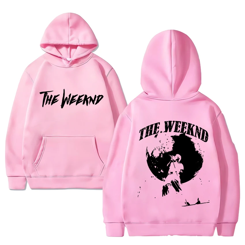 Personalisasi The Weeknd Moonlight musik Cetak Hoodie 2024 uniseks kasual Hitam kaus pria wanita bulu lengan panjang pullover