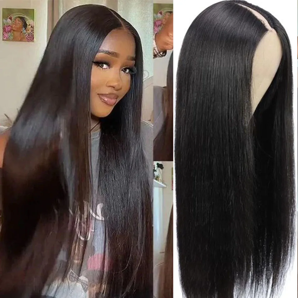 Straight V Part Wigs For Women Human Hair Malaysian Straight Human Hair Wigs 180% Density V Shape Wigs for Women