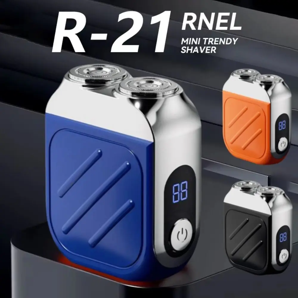 New Mini Electric Razor Traveler Suitcase Design Double-Ring Men's Shaver Washable R-12 Beard Shaver