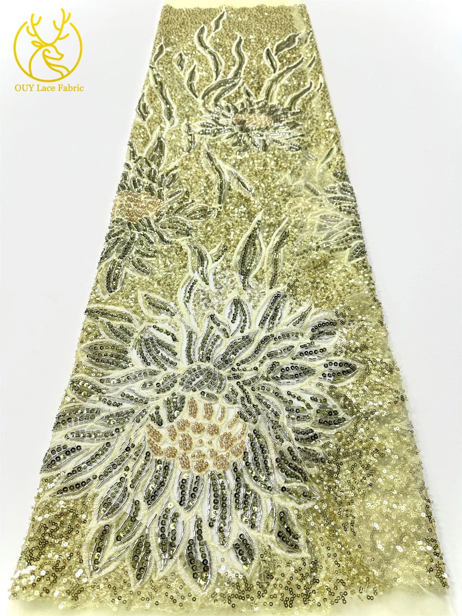 アフリカのスパンコールチュールレース生地2025高級フランス新郎刺繍ビーズレース生地ブライダルディナーウェディングドレス用