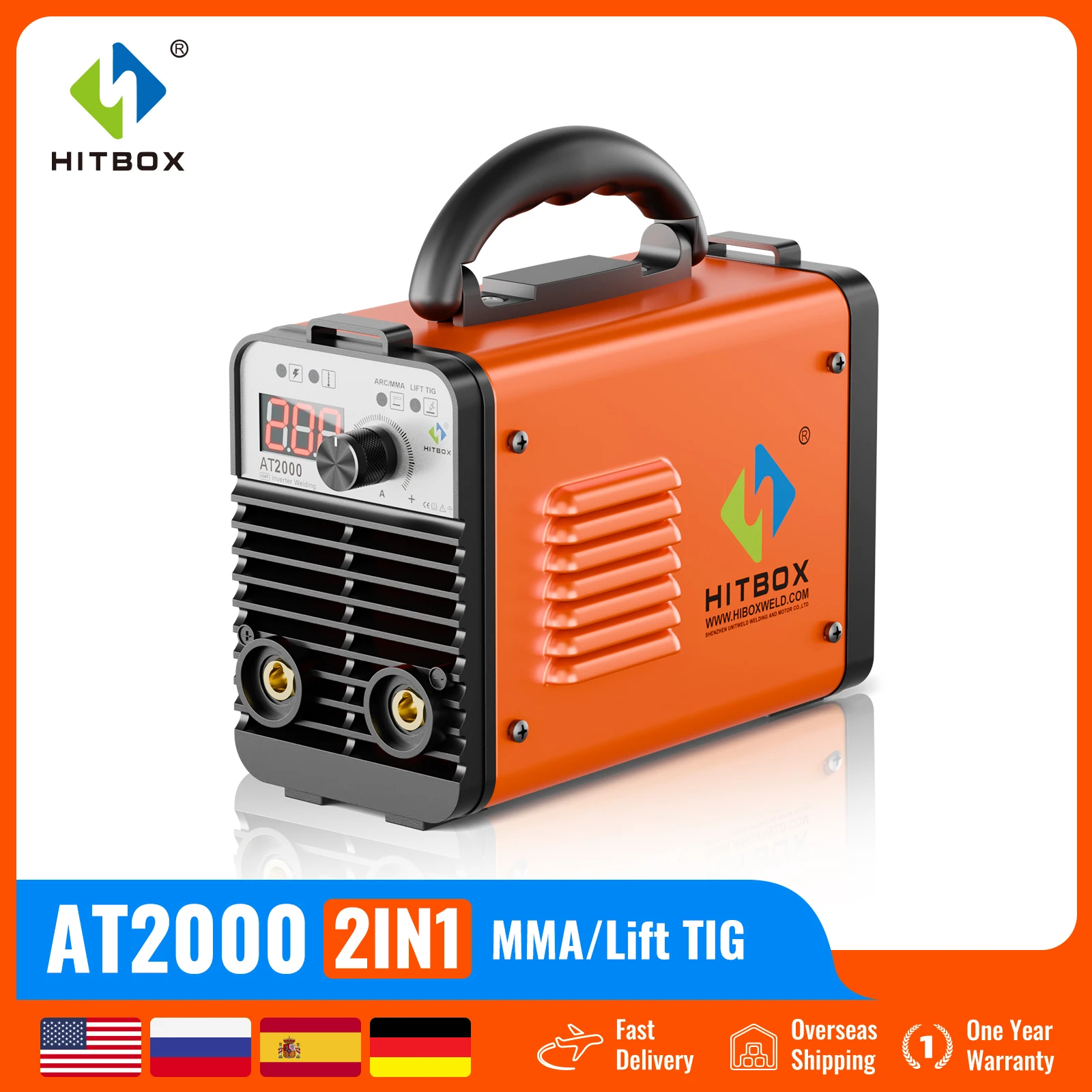 

HITBOX ARC Welder Machine AT2000 110/220V, Coated Arc Welding, LIFT TIG MMA 2 in 1 Welding Machine LCD Display, Inverter DC