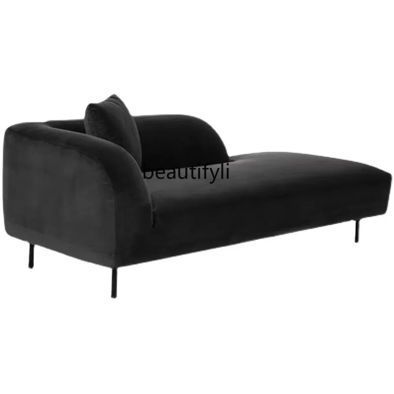 Nordic Simple Modern Fabric Chaise Longue Light Luxury High-End Hotel Room Apartment Sofa Recliner Bedroom Beauty Bed