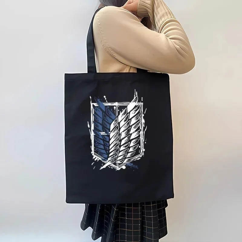 2024 novo ins arte pequeno saco de lona fresco animação perímetro ataque asas gigantes da liberdade saco de lona