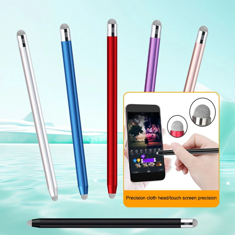 Mesh Fiber Capacitive Stylus Pen Double Nib Touch Screen Drawing Pen For Phone Tablet