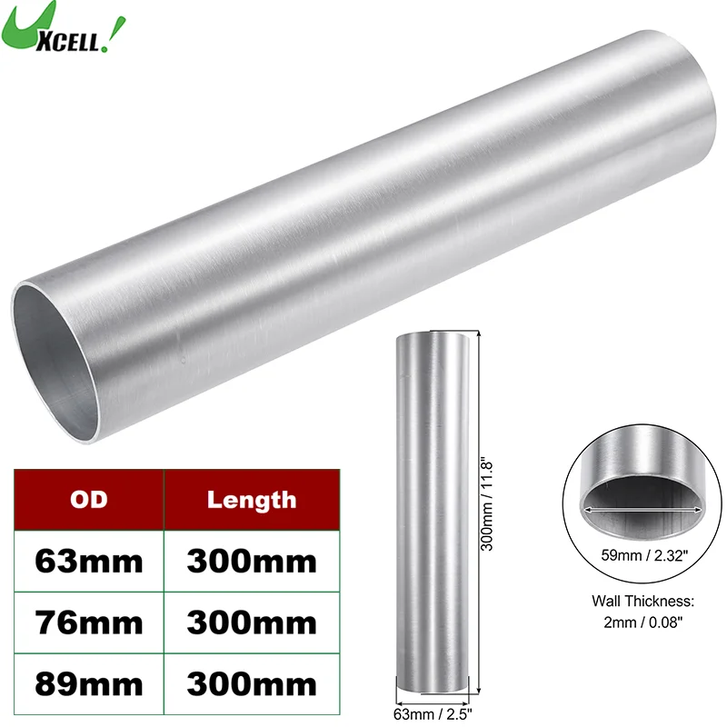 

Uxcell Auto Car Universal Bend Elbow Air Intake Tube Straight 38/76/89mm OD 300mm Length Aluminum Alloy Intercooler Pipe Hose