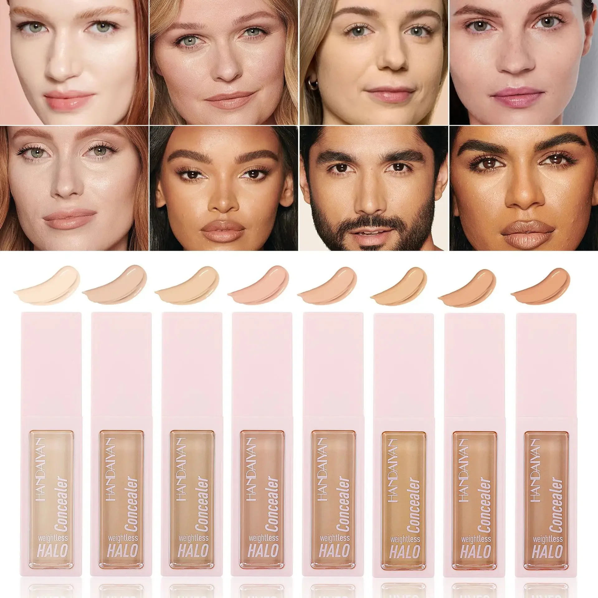 HANDAIYAN 8 Color Concealer Natural Moisturizing Texture Long Lasting Hold Makeup Cover Spots Improve Skin Liquid Foundation 10g