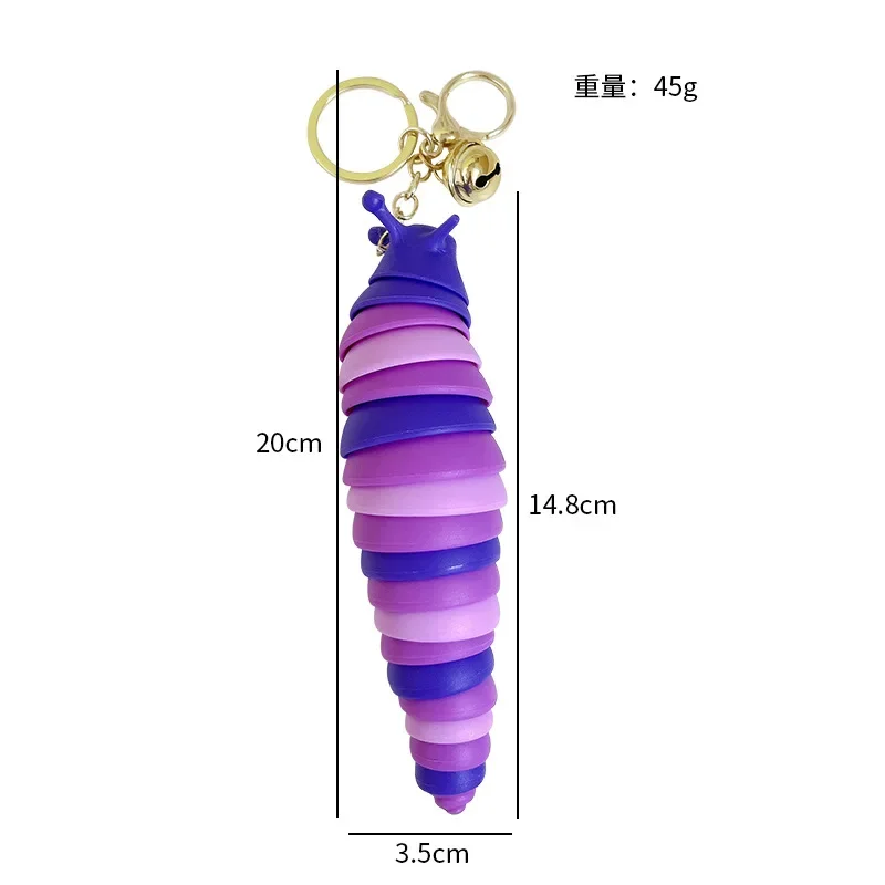 Creative decompression slug slug pendant cute cartoon bag hung caterpillar key chain car key chain