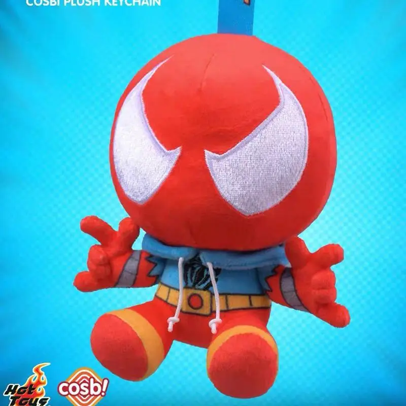 سلسلة مفاتيح من Hot Toys Cosbi Spider-Man Blind Box - Ghost-Spider Gwen Scarlet Spider Venom هدية لطيفة للبطل الخارق قابلة للجمع