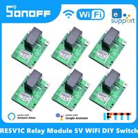 SONOFF RE5V1C Wifi DIY Switch 5V DC Relay Module Smart Wireless Switches Inching/Self-locking APP/Voice Via Alexa Google Home