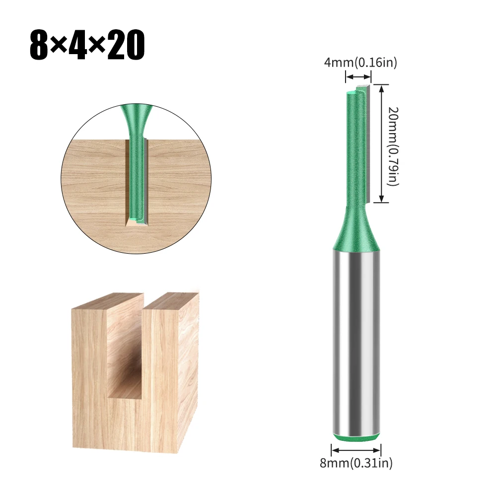 3mm-20mm Durchmesser 8mm Schaft Gerade Bit Wolfram Hartmetall Einzigen Doppel Flöte Router Bit Holz fräser Für Holz Werkzeug