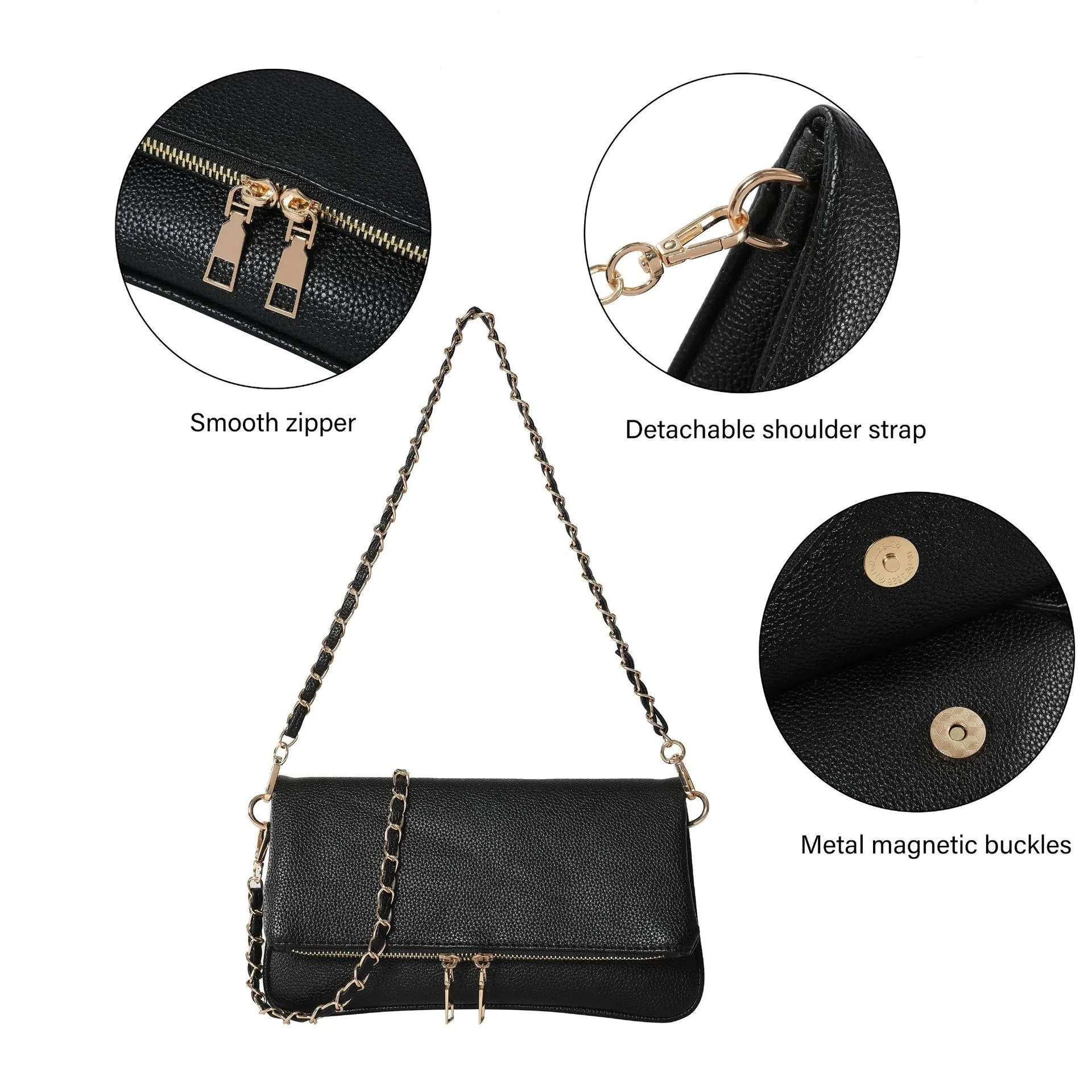 Women\'s Bag Handbags New Casual Chain One-Shoulder Messenger Bag Trendy Lady Small Flap Cross Body Bags Clutch Purses Sac a Main