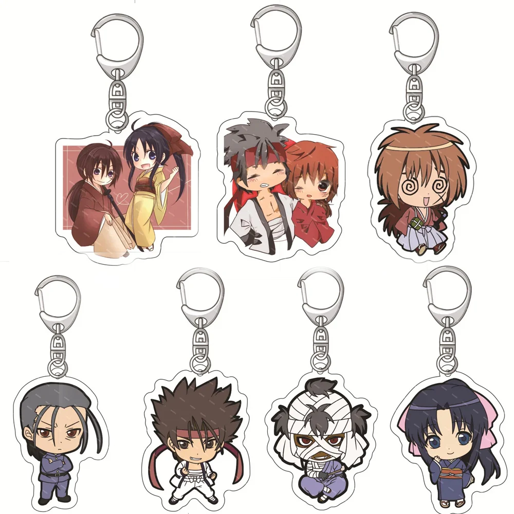 R-urouni Kenshin llavero lindo figuras de dibujos animados acrílicos llaveros Kawaii humorístico HIMURA KENSHIN accesorios colgantes de dibujos animados juguete