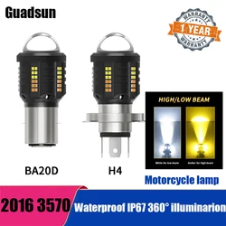 Guadsun Motorcycle Accessories LED 2016 3570 Headlight Canbus No Error H4 BA20D P15D IP67 Lens Waterproof Super Bright Light