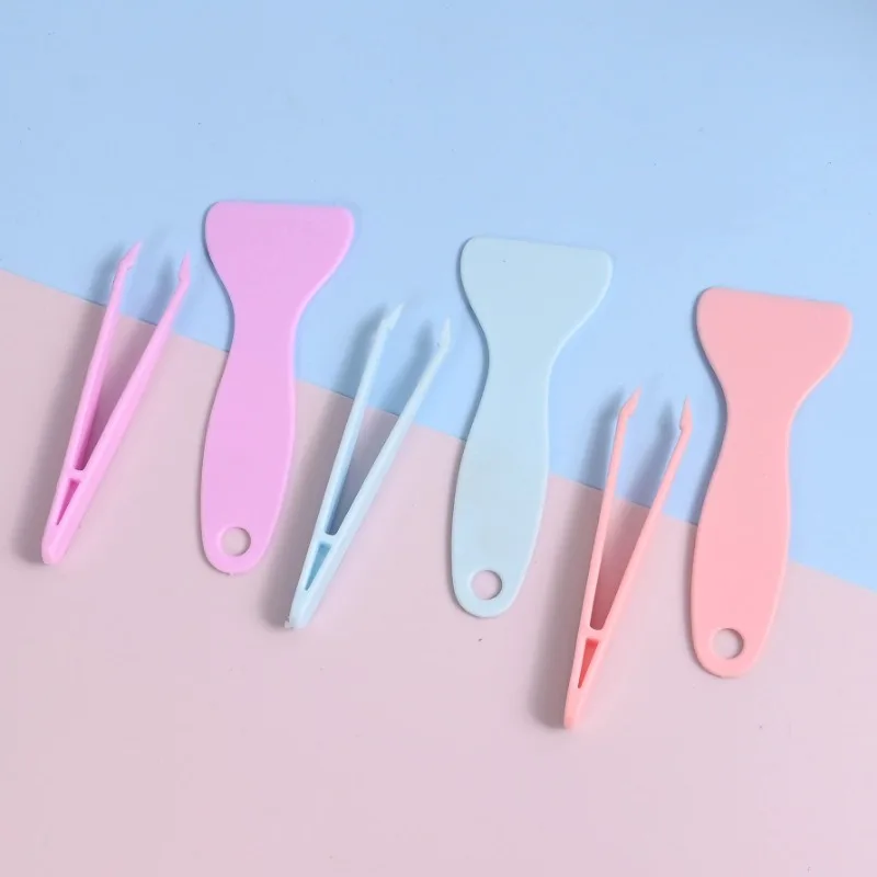 Hot Pink Hand Ledger Selling Small Shovels Plastic Popular Small Scraper Release Shovel Tweezers Set Car Beauty Scraper