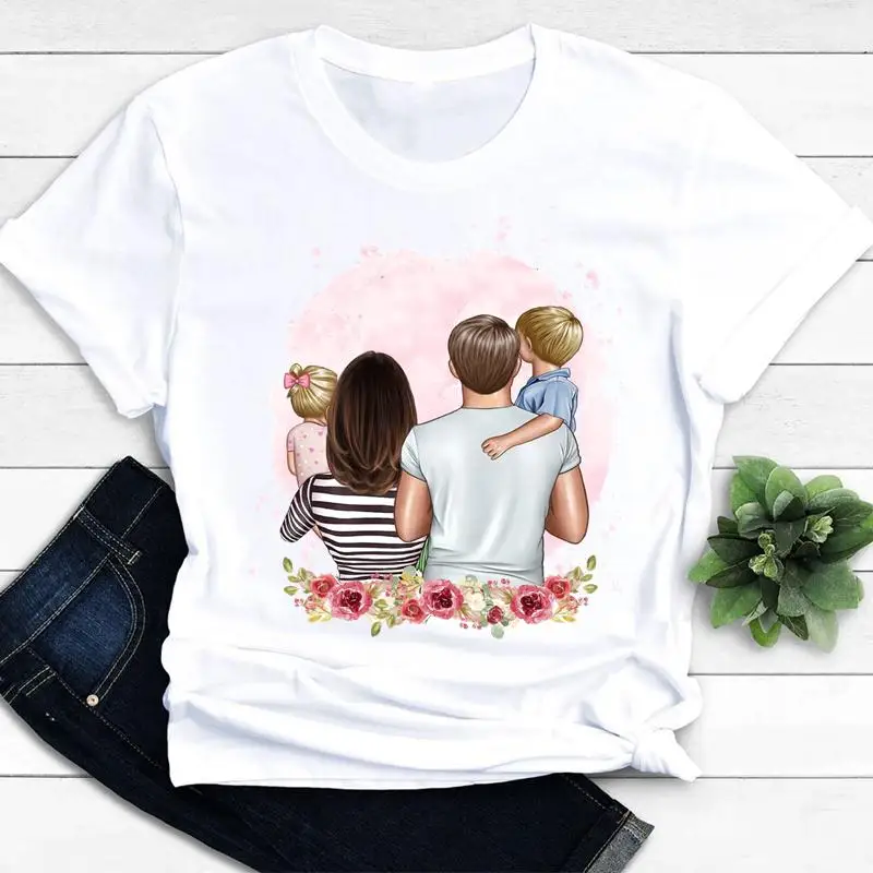 

Sweet Family Mother Mom Women Clothing Short Sleeve Graphic Tee T-shirts Female Ladies Fashion Casual Summer Tshirt Clothes