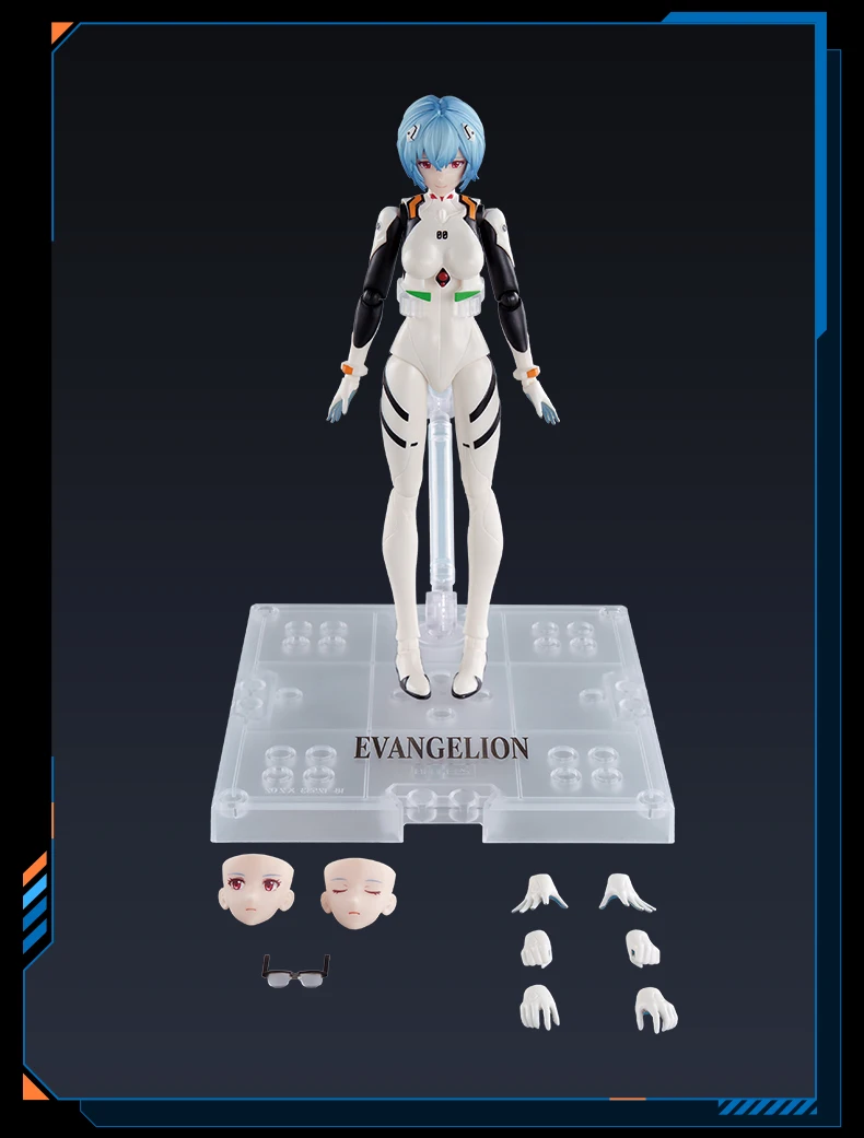 Blokees original eva ayanami rei cockpit combate evangelion roupas neon genesis montado figura de ação anime modelo brinquedos presente