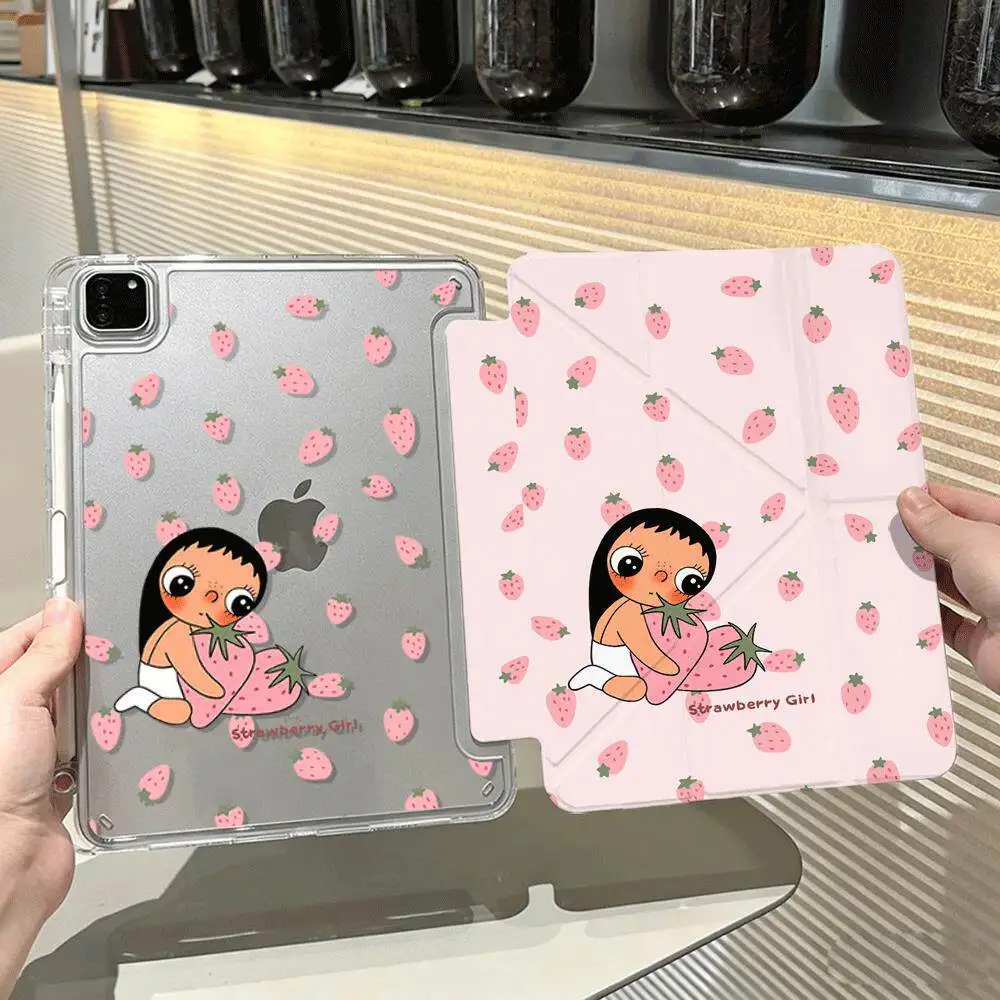 

Full Screen Strawberry New Tablet Case For iPad Pro 11 12.9in 13 M4 M5 Case 9.7 10.2 5/6th 7/8/9 11th Mini Air 3 4 5 6 7 Cover
