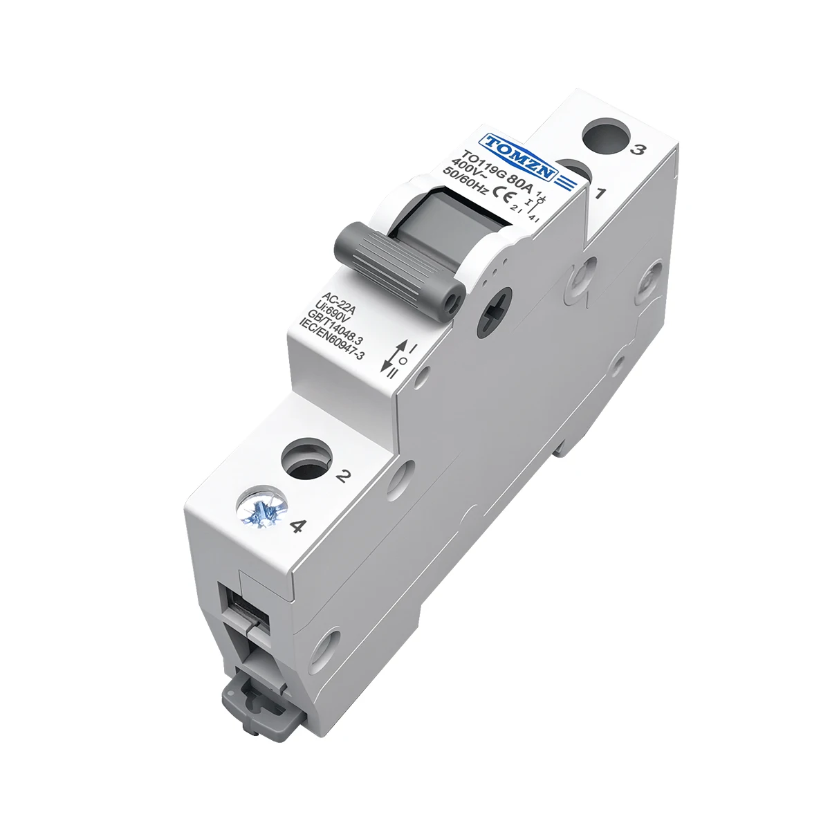 TOMZN TO119G 1P 220V ~ التيار المتناوب 80A MTS المزدوج الطاقة دليل نقل عزل التعشيق قطاع دارة مفتاح تحويل قابل للفصل #6