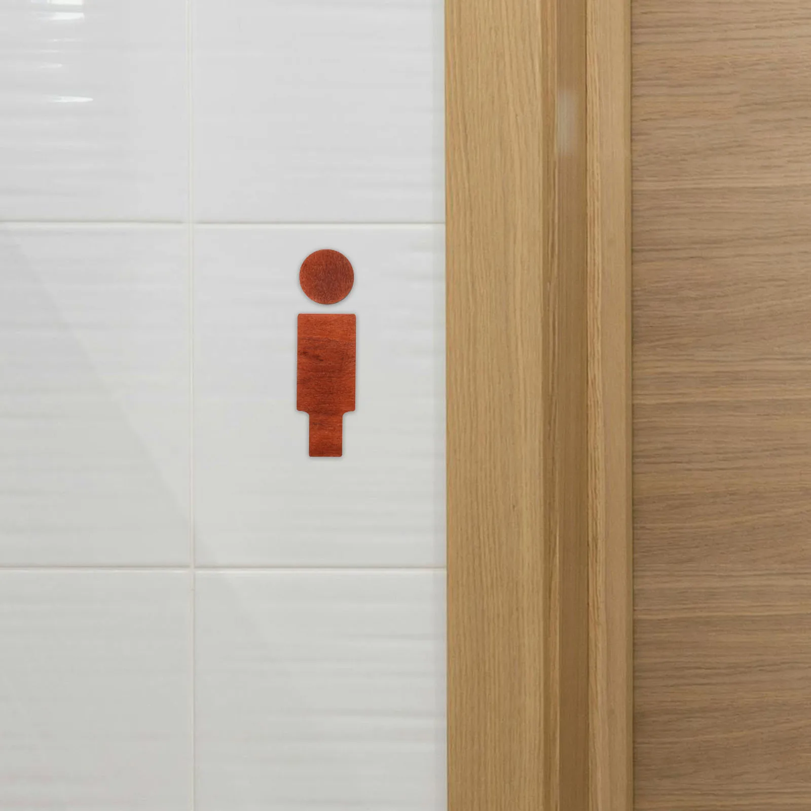 

2Pcs Wooden Toilet Wc Sign Intricate Details Easy Mounting Gents Ladies Restroom Decoration Bathroom Wood Sign