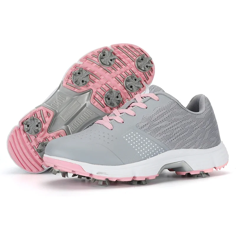 

Women Spikes Golf Sneakers Gym Walking Shoes with Spikes Comfortable Training Golfing