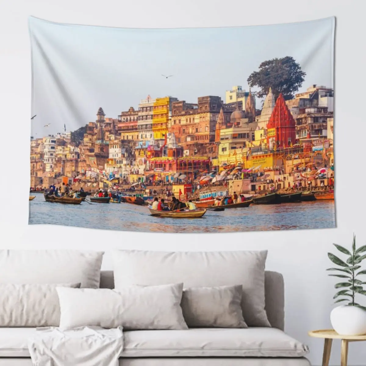 

Varanasi Ghats Tapestry Wall Hanging Decor Room Decor Bedroom Deco Decoration Bedroom Tapestry