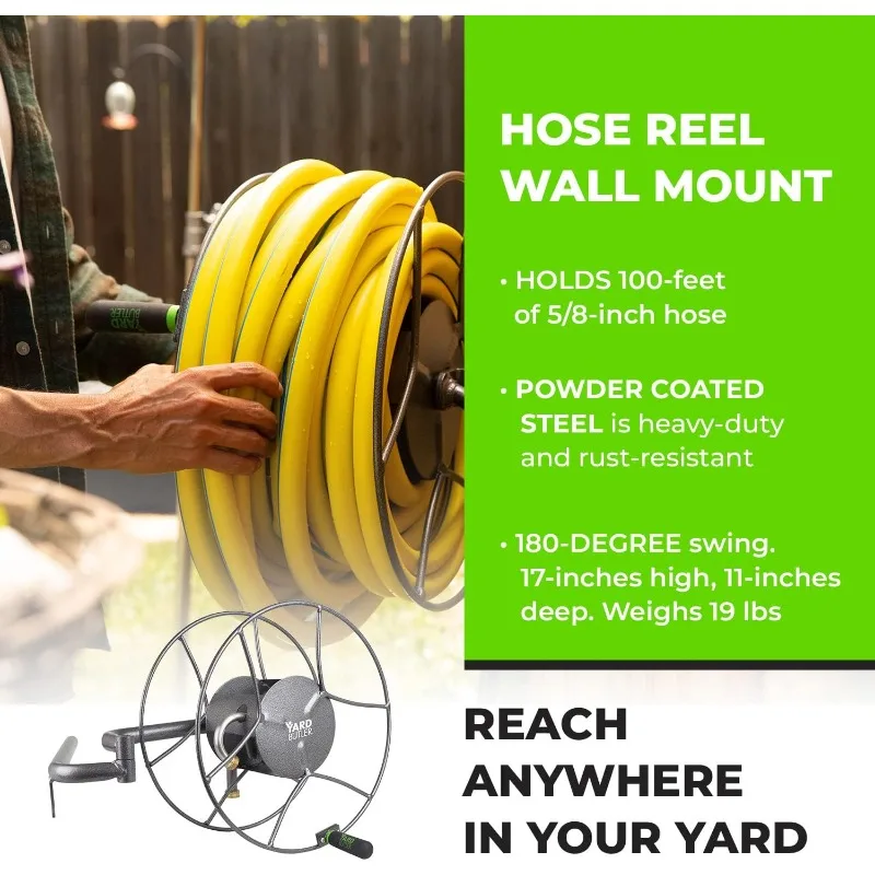 Swivel Hose Reel wall mounted heavy duty  holder with 180 degree swivel - ISRWM-180