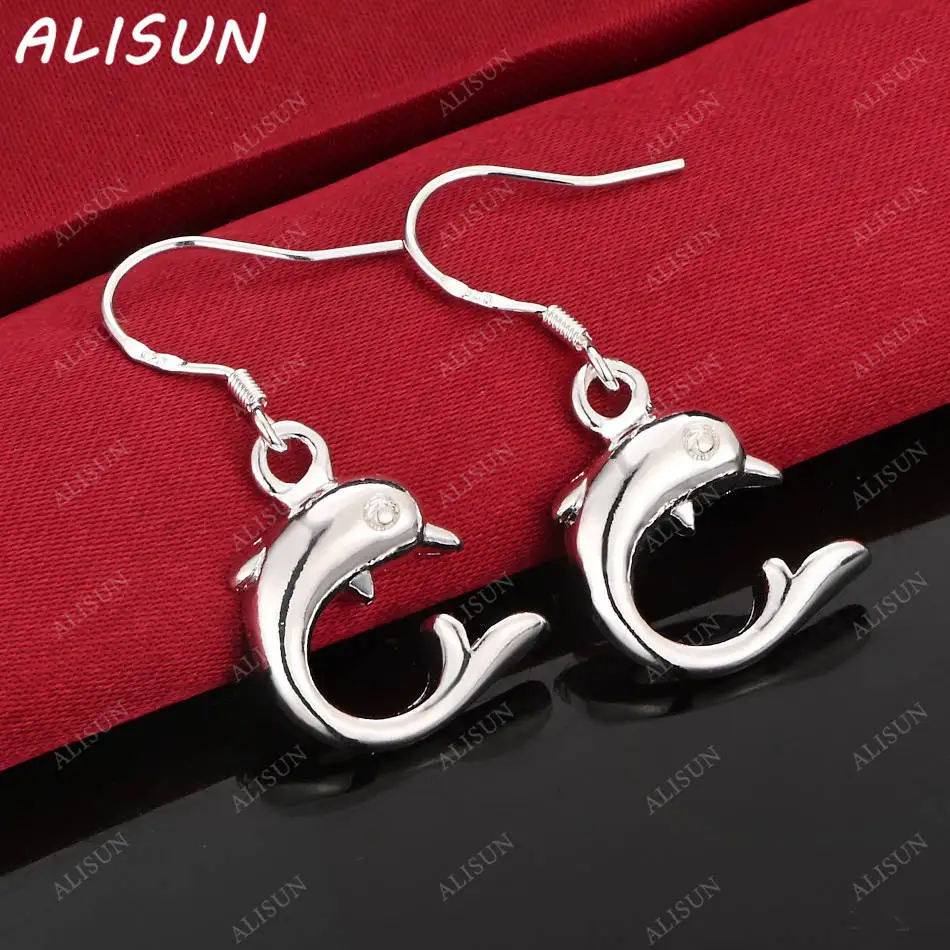 

ALISUN 925 Sterling Silver Dolphin Earrings Drop Earrings Fashion Jewelry Charm Grace Noble Wedding Accessories