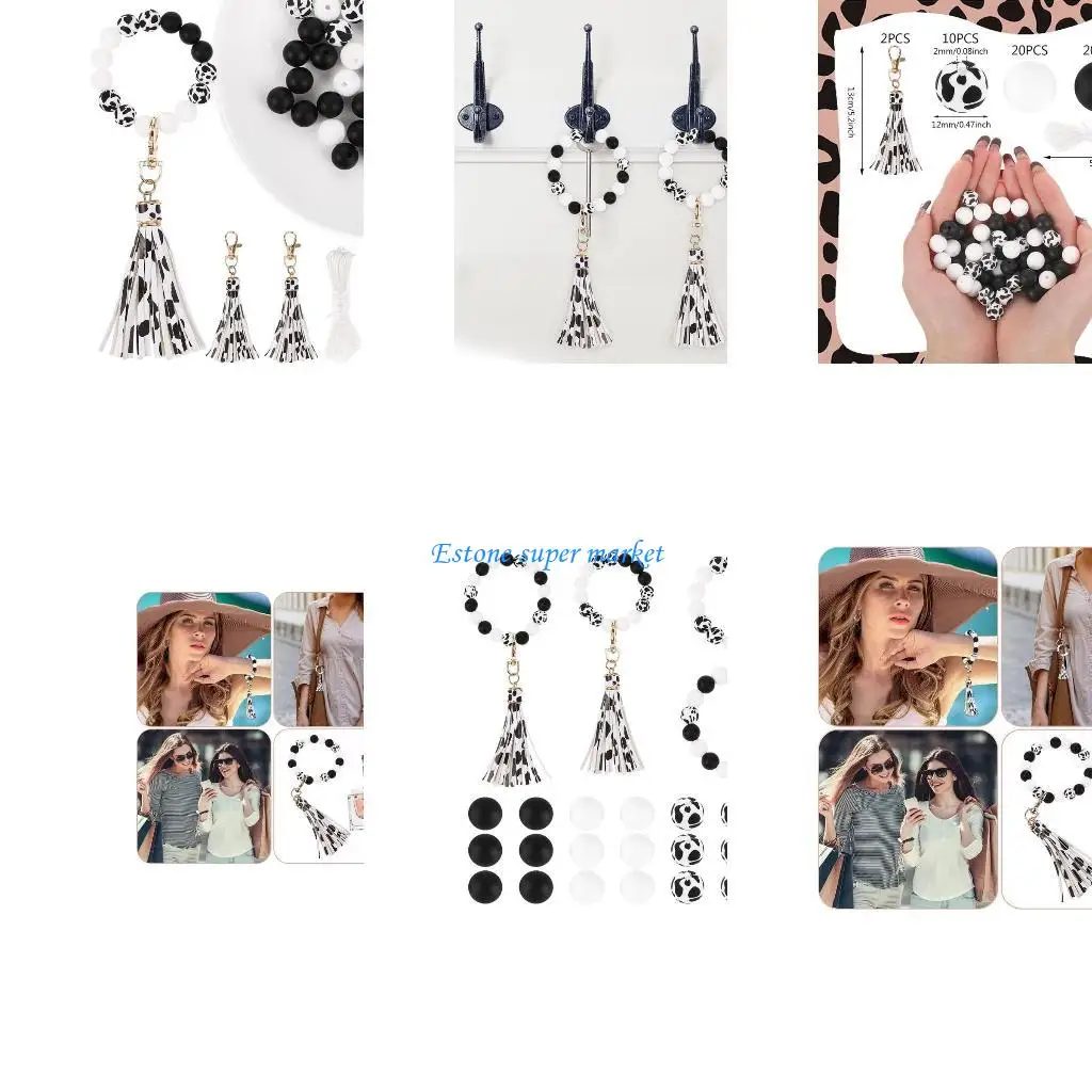 

090b DIY Силиконовые шарики, создавая для браслет -автомобильной машины эластичная кисточка для Keyring