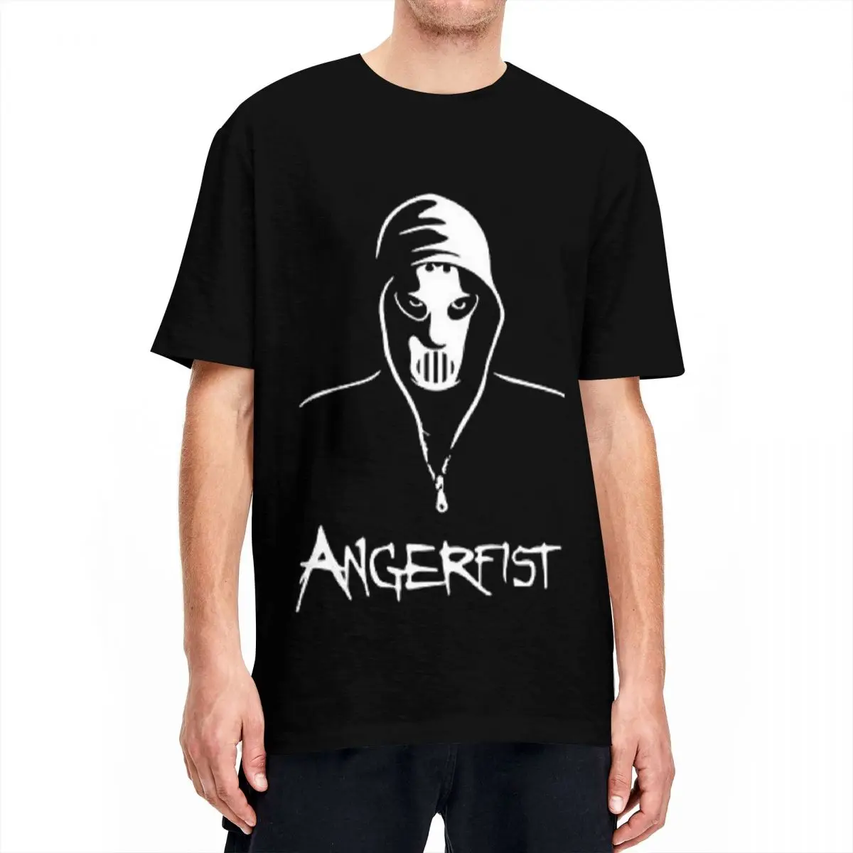 Men's Angerfist Netherlands DJ T-Shirts Music 100 Cotton Tops Beach Y2K Basic Short Sleeve T Shirt O Neck Fashion Design Tshirt