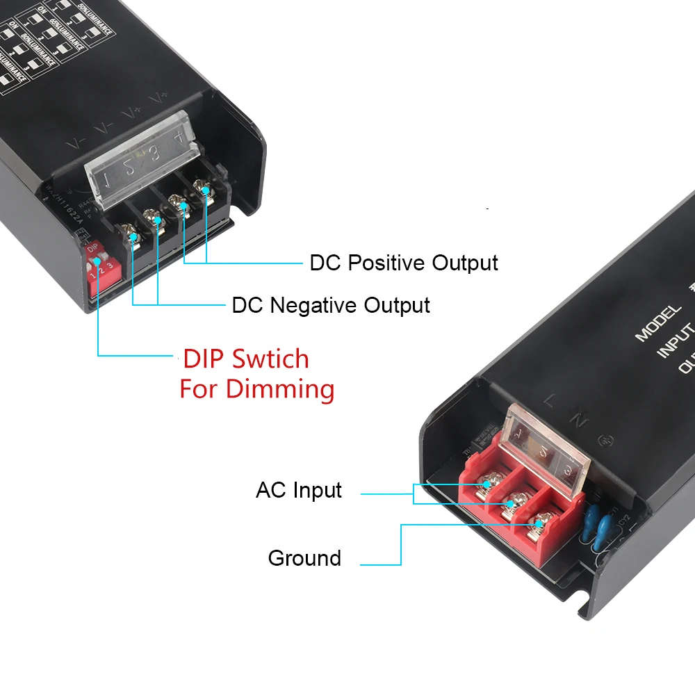 DIP możliwość przyciemniania transformator mocy konwerter do pasków świetlnych LED zasilanie CCTV AC 85-240V na DC 24V100W 200W 300W 400W