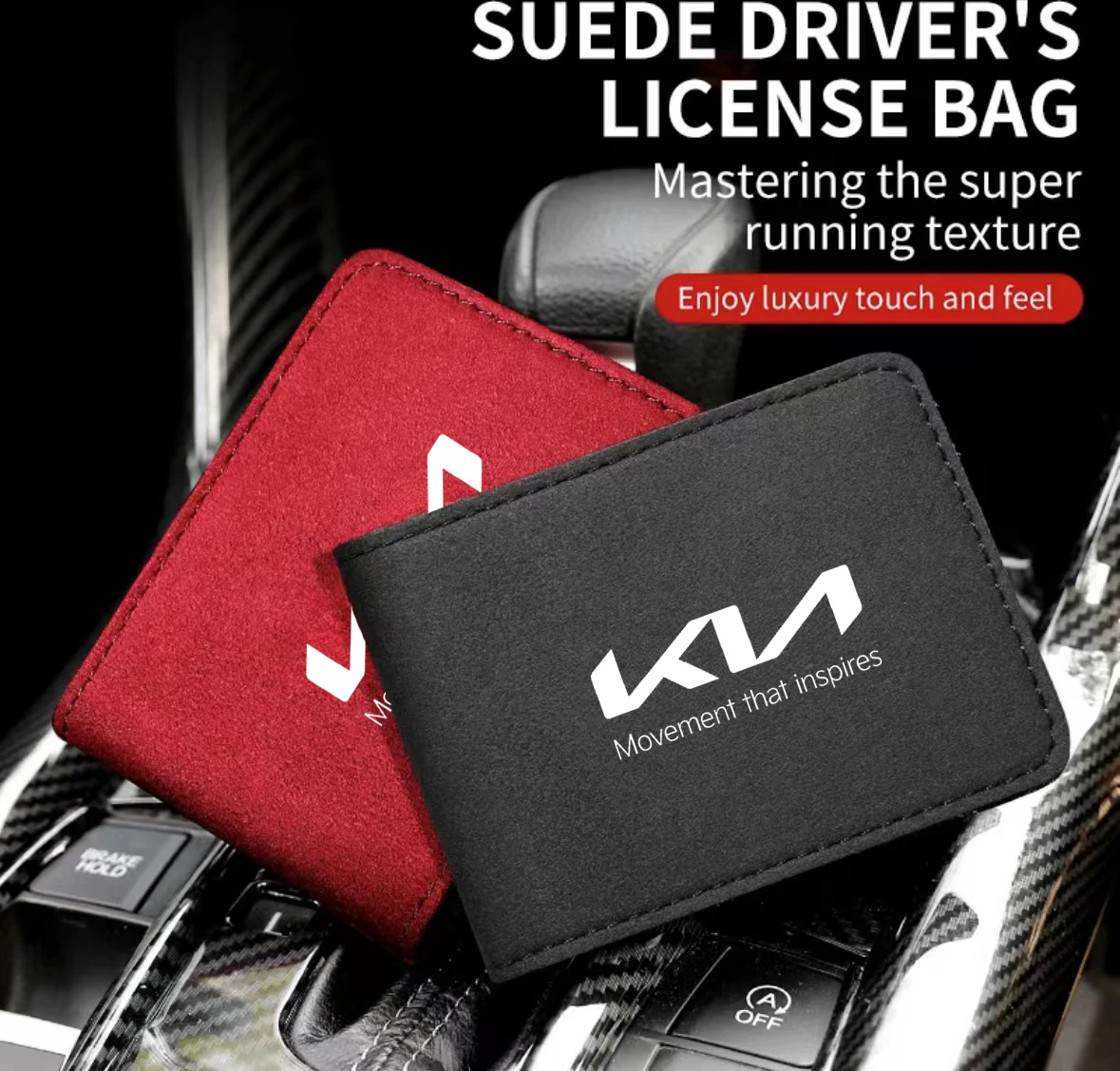 Suede Car Driving License Bag ID Card Holder Bags For KIA K5 Sportage Sorento Stinger Ceed Soul Seltos EV5 EV6 KX5 Mohave Stonic