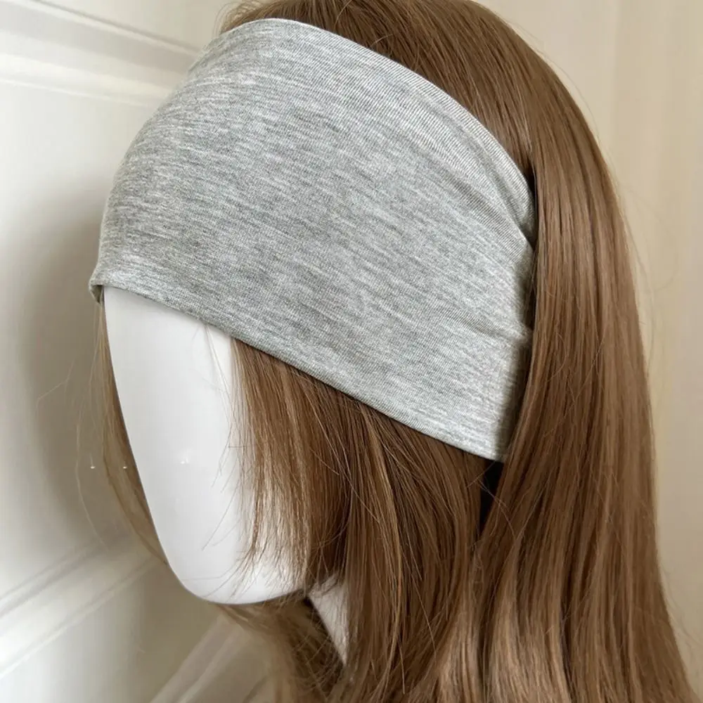 

Hair Accessories Knit Cotton Elastic Headband Soft Breathable Wide Knitted Headband Face Wash Solid Color Sports Hairband Kids