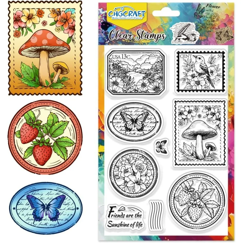 1PC Frühling Vintage Stempel Blumen Klare Stempel Klare Stempel Musik Siegel Stempel für DIY Scrapbooking Fotoalbum